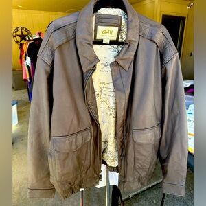 Vintage Leather Bomber Jacket - G-III Authentic Bomber Original Flight G3